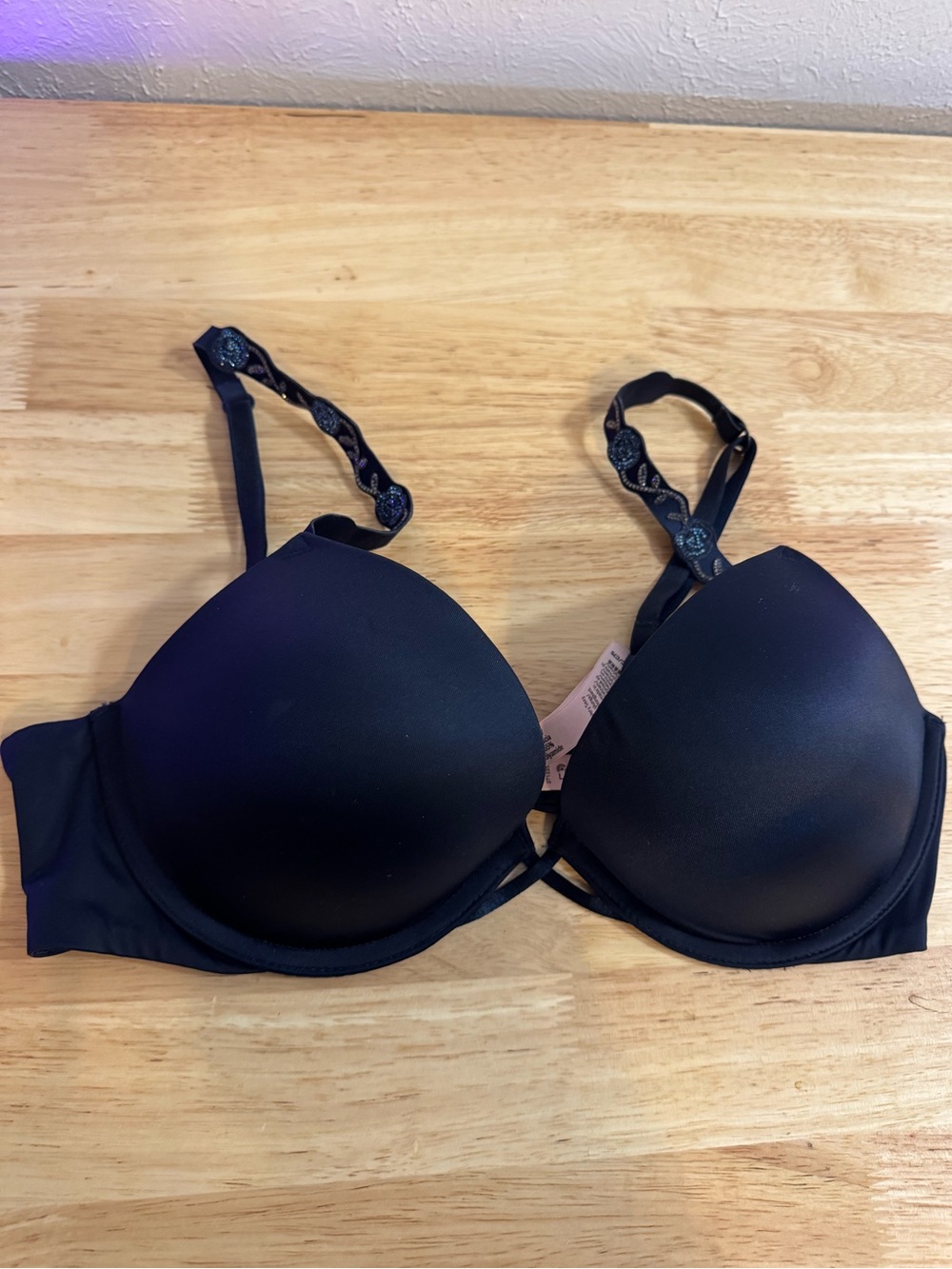 Victorias Secret very sexy plunge push up rose jeweled bra
